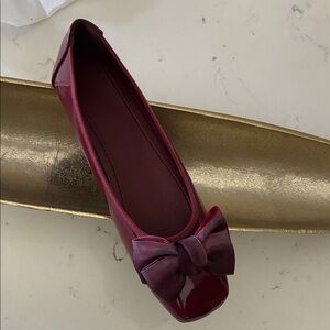 Elegant Burgundy Bow Flats